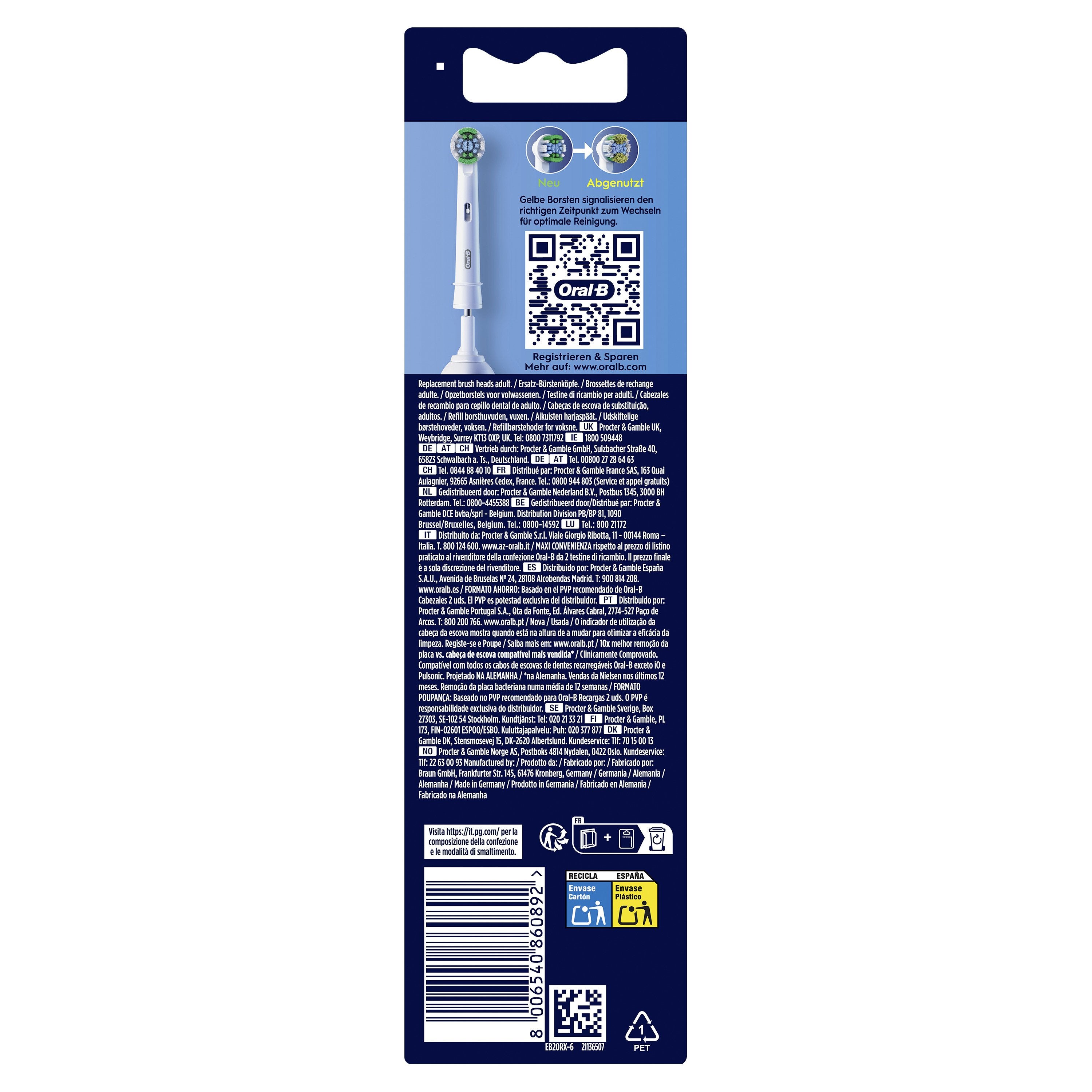 EAN 8006540860892 - Oral-B Precision Clean 860892 6 pieza(s) Blanco imagen 2