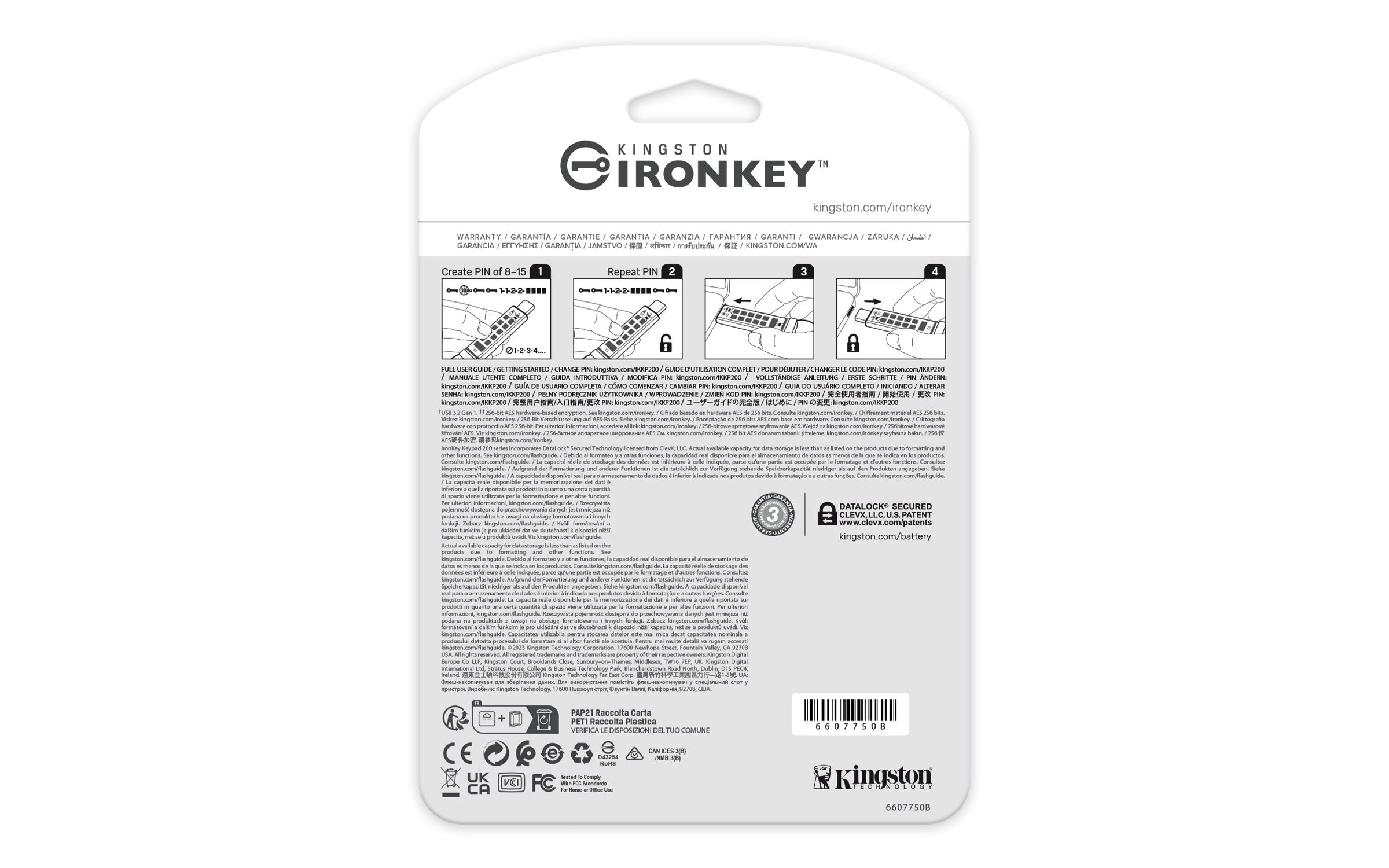 EAN 0740617336610 - Kingston Technology IronKey Keypad 200 unidad flash USB USB Tipo C 3.2 Gen 1 (3.1 Gen 1) Azul imagen 4