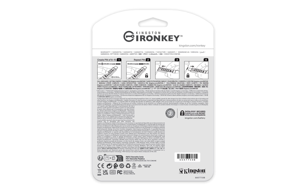 EAN 0740617336597 - Kingston Technology IronKey Keypad 200 unidad flash USB USB Tipo C 3.2 Gen 1 (3.1 Gen 1) Azul imagen 4