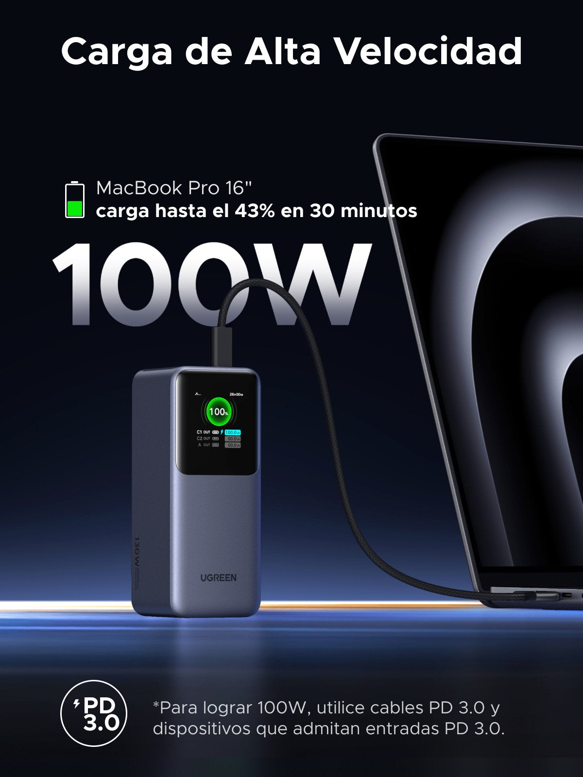 EAN 6941876242924 - Ugreen 20000mAh 130W Fast Charging Powerbank Litio Gris imagen 15