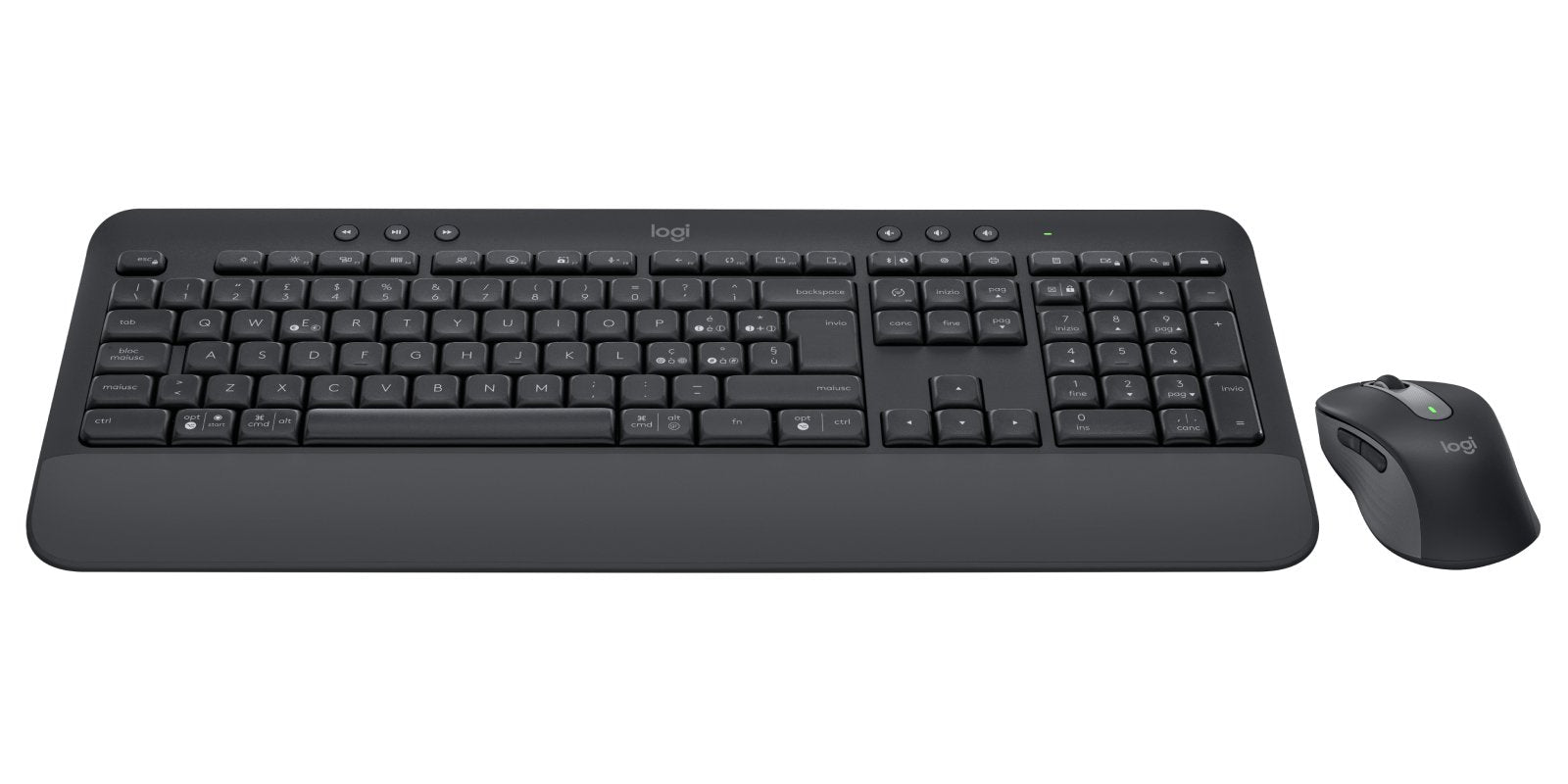 Teclado Italiano Logitech Signature Mk650 Combo Ratón Incluido Rf Wireless + Bluetooth Qwerty Grafito