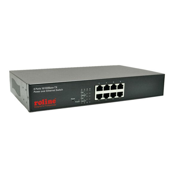 Roline Poe Fast Ethernet Switch 8 Port 8x Poe 48,26cm 19zoll Einbau