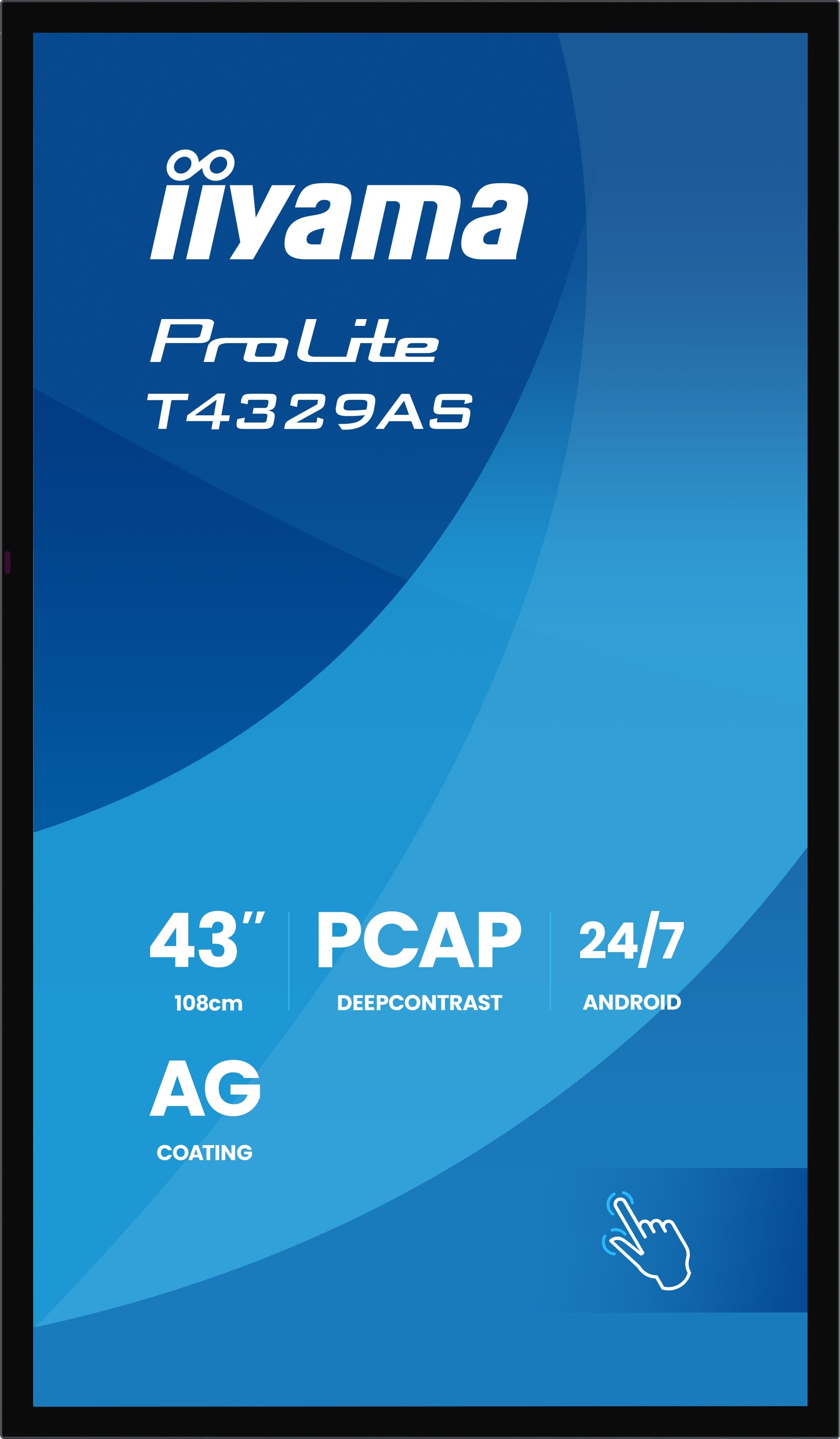 EAN 4948570125579 - iiyama T4329AS-B1AG pantalla para PC 108 cm (42.5") 3840 x 2160 Pixeles 4K Ultra HD LED Pantalla táctil N imagen 4