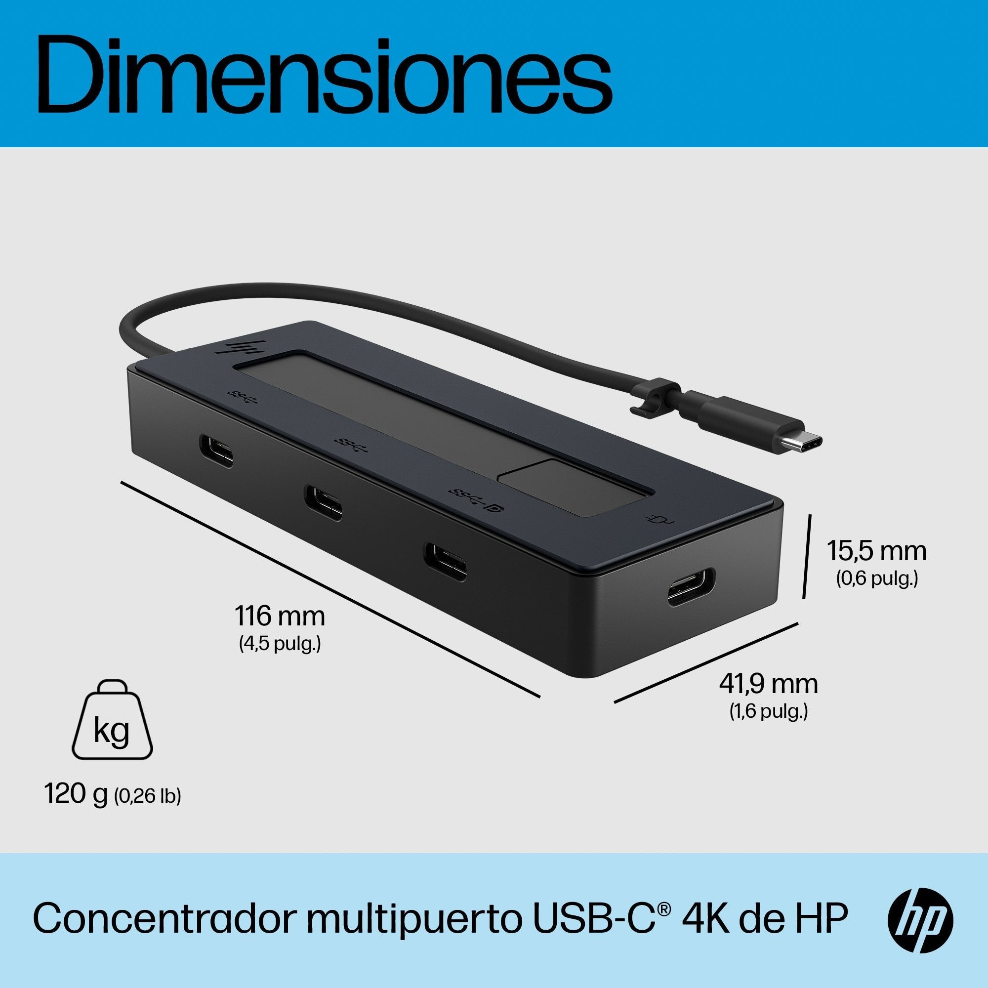 Hp Concentrador Multipuerto Usb-C 4k De