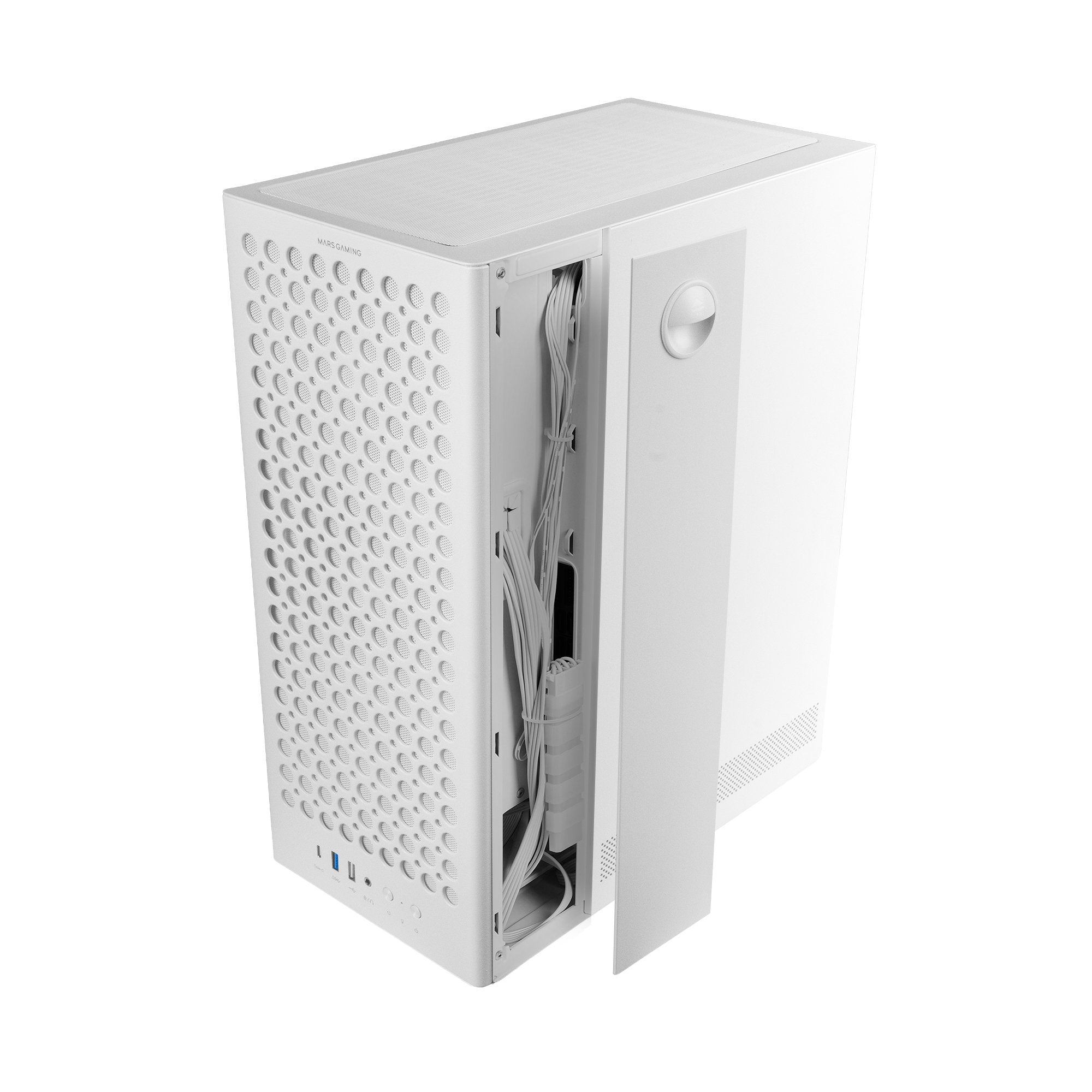 Caja Pc  Atx Mars Gaming Mc-T800 Frontal Airdot Mesh 4x Ventiladores Fdb Cablehatch Usb-C Blanco