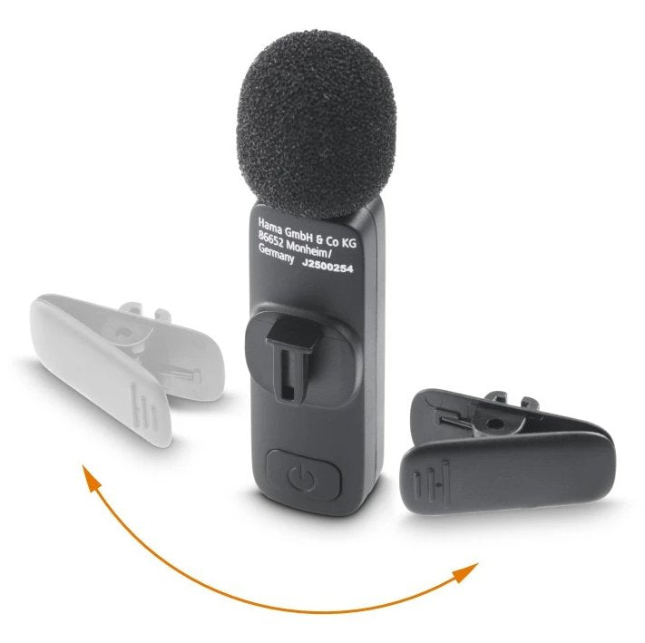 Microfono Hama De Solapa Inalambrico - 2200 Ohm - Usb-C - Sujeccion Con Clip - Negro