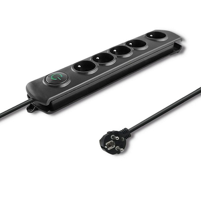 EAN 5901878502694 - Qoltec 50269 limitador de tensión Negro 5 salidas AC 230 V 1,8 m imagen 1