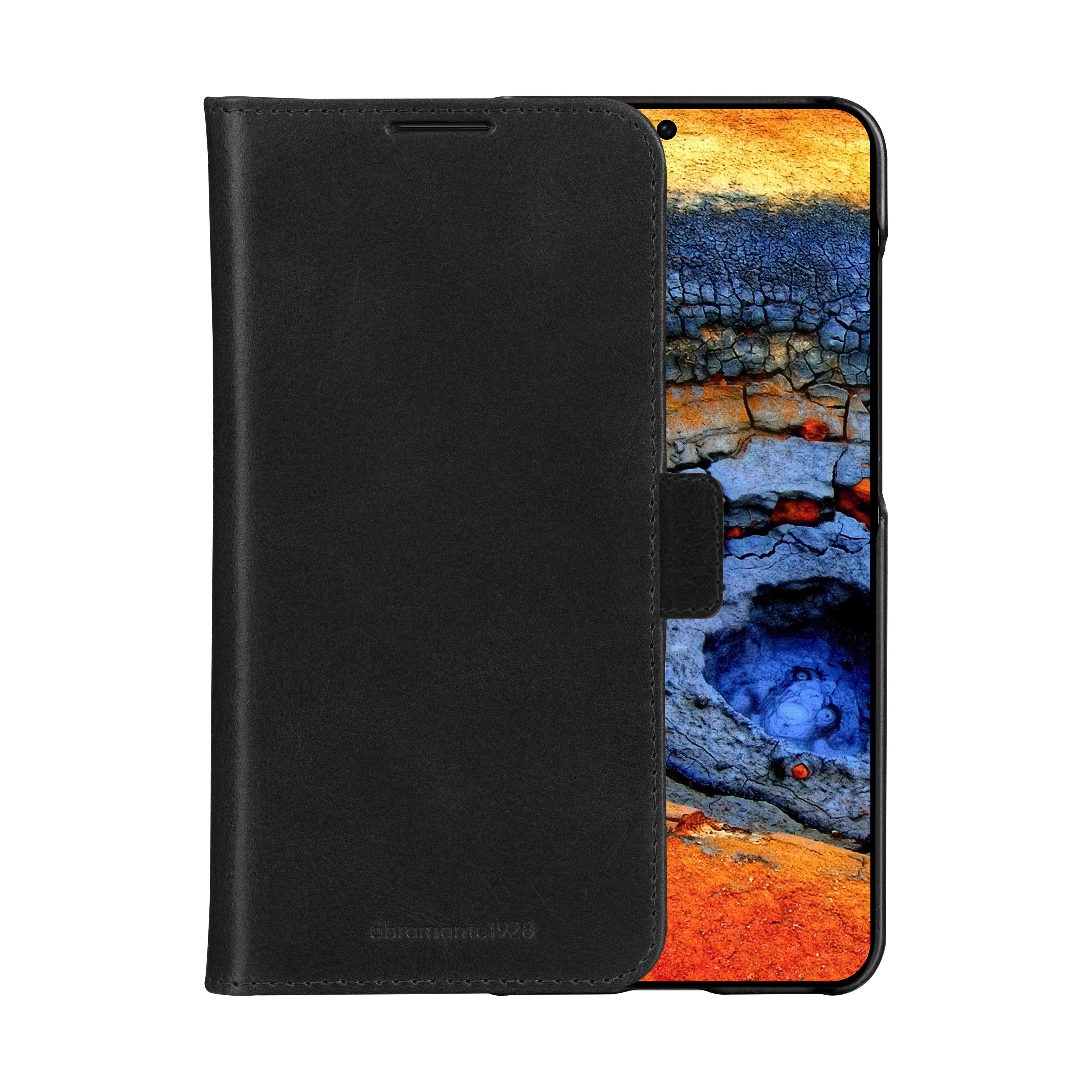 Dbramante1928 Lynge Funda Con Tapa Para Teléfono Móvil Cuero De Grano Entero Negro Para Samsung Galaxy A56
