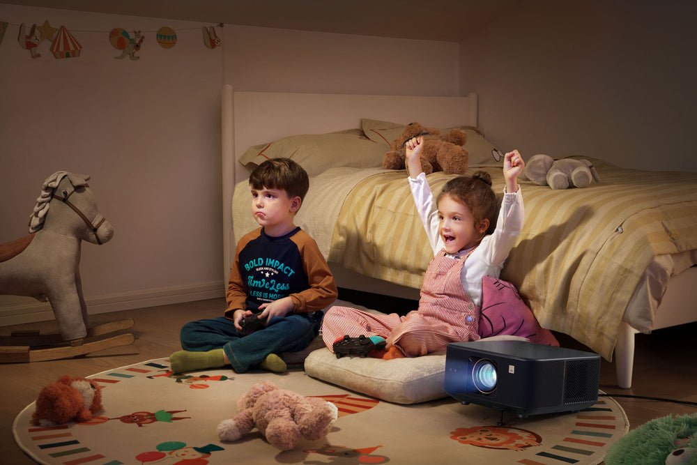 Yaber K3 Smart Projector, 1000 Ansi Lumens, Full Hd 1080p Lcd Projector With 4k Support, Dual Jbl 10w Speakers With Dolby Audio, Google Tv With Netflix And 7000+ Apps, Auto Focus, Auto Keystone Correc