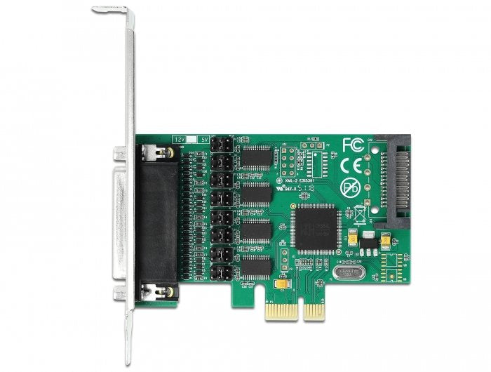 Tarjeta Pci Express  Delock 89938 X1 A 4 X Serie Rs-232 Con Fuente De Alimentación
