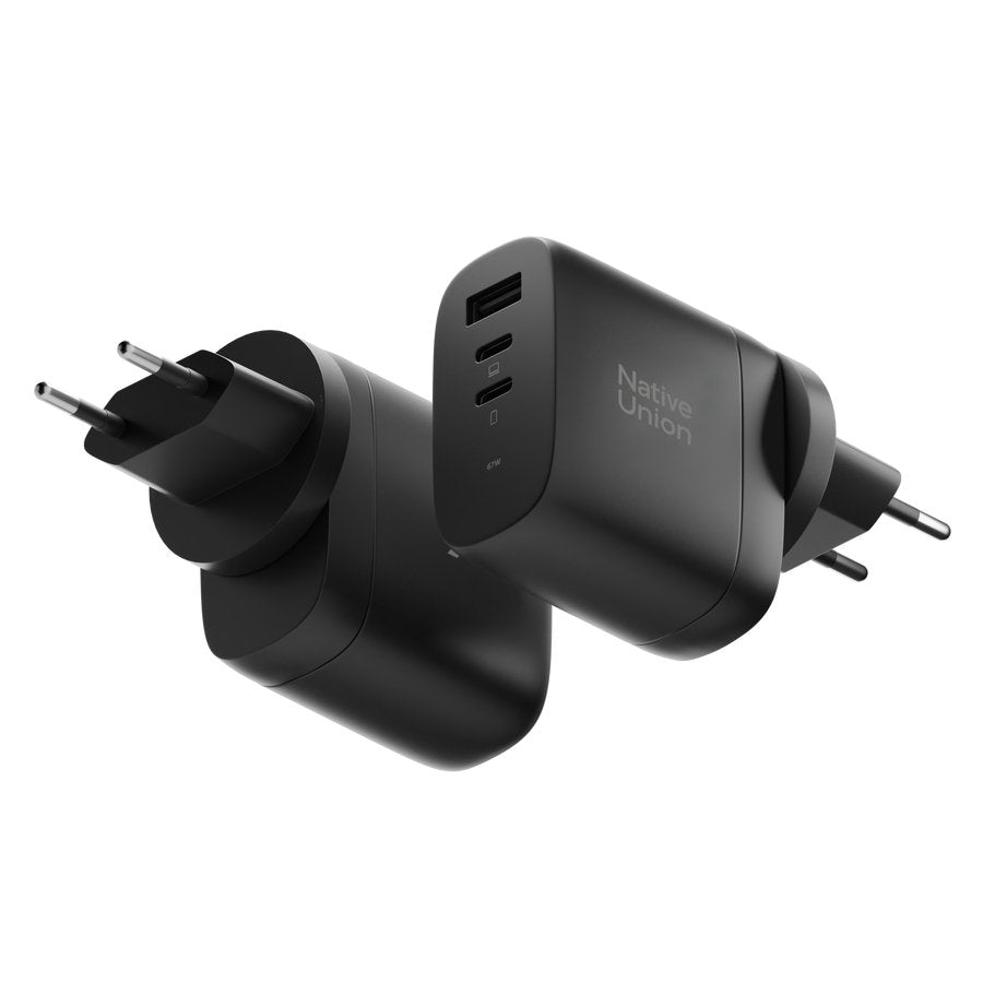 Native Union Fast Gan Charger Pd 67w Portátil, Smartphone, Tableta Negro Corriente Alterna Carga Rápida Interior