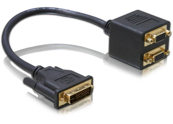 EAN 4043619650552 - DeLOCK Adapter DVI29 male to 2x VGA female 0,2 m DVI 2 x VGA (D-Sub) Negro imagen 1