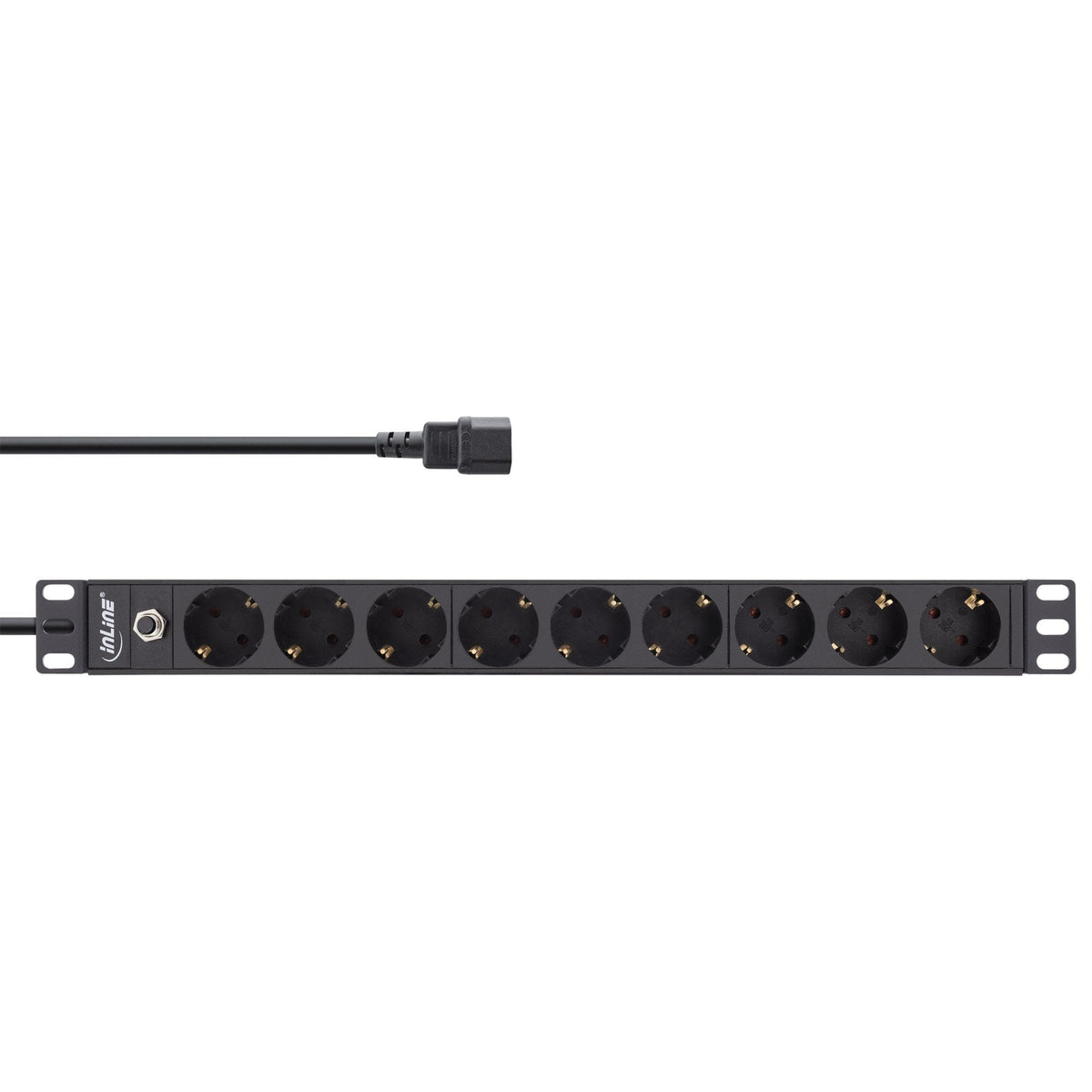 Regleta Inline De 19", Contacto De Protección De 9 Vías, Enchufe C14, Protección Contra Sobrecarga