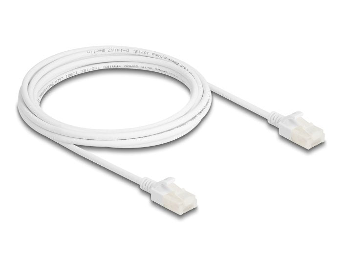 Delock Rj45 Cable De Red Cat.6a Macho A Machou/Utp Slim 3 M Blanco