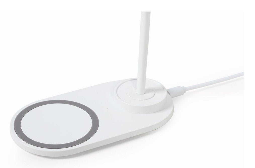 Lampara Led + Cargador Wireless Smartphone 10w, Blanco Y Negro