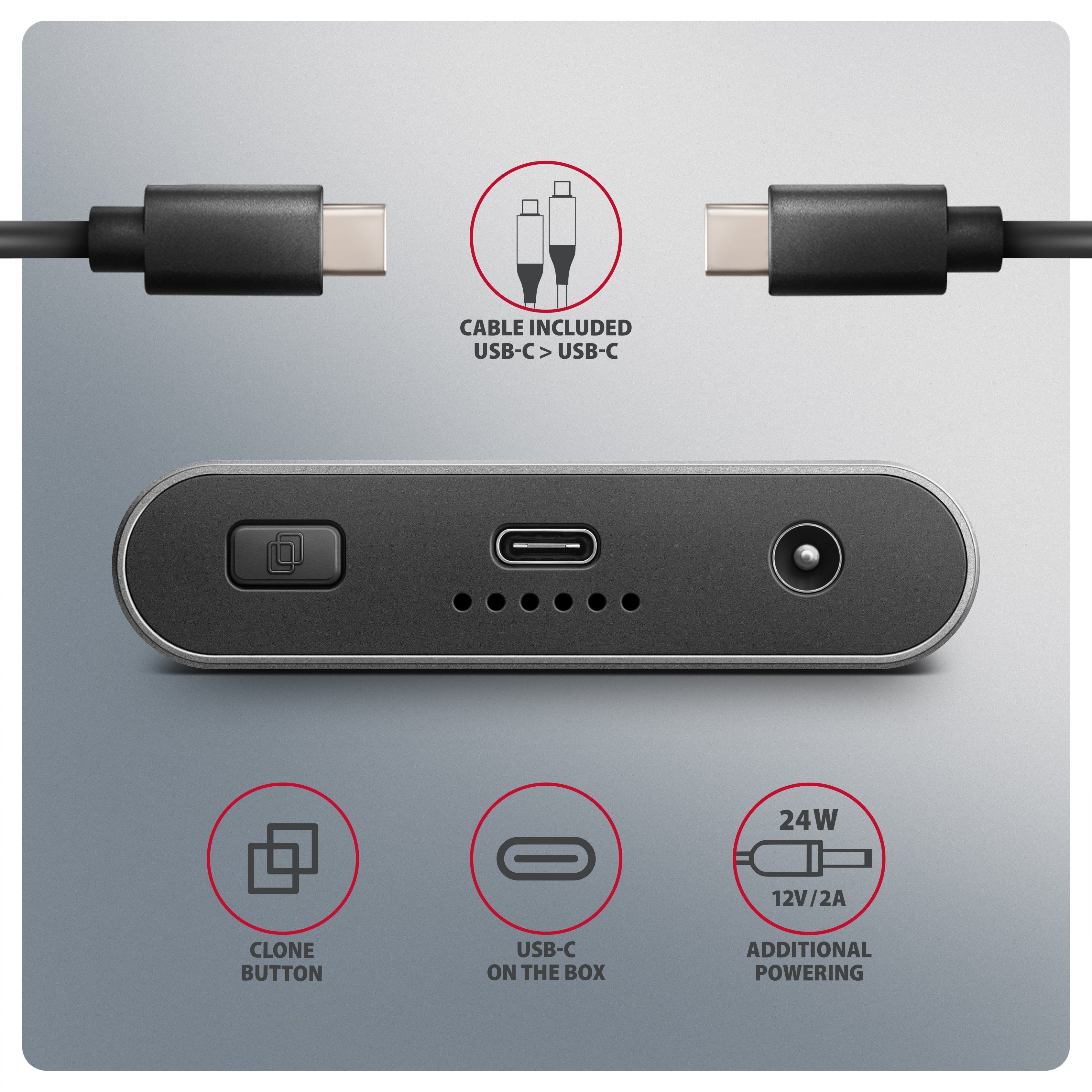 Eem2-20gd Carcasa Externa De Aluminio Usb-C 3.2 Gen2x2, Ssd Nvme M.2 Dual De 20 Gb/S, Clone Master