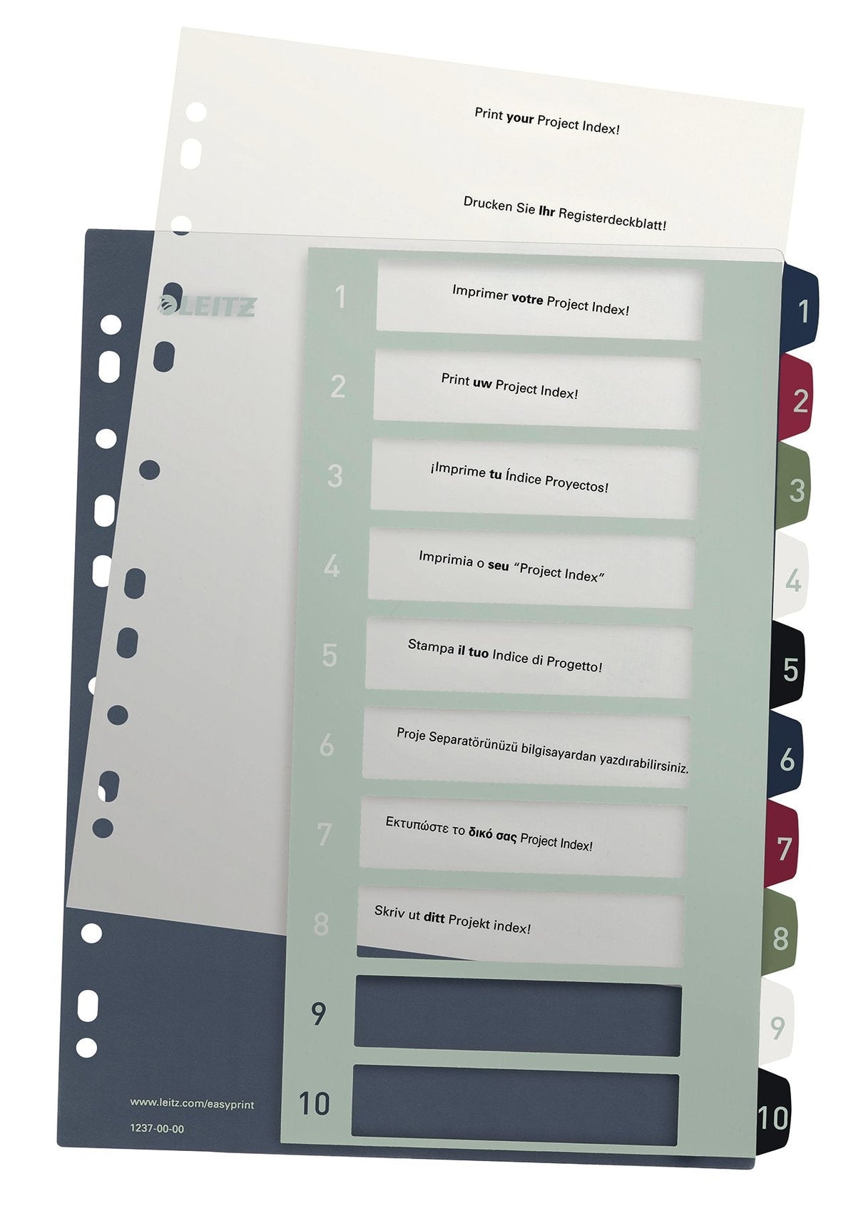 Esselte Leitz Style - Separador - 10 Piezas - Preimpreso: 1-10