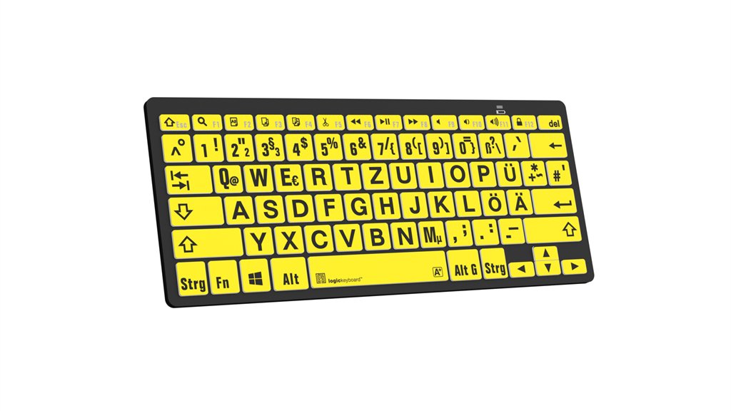 EAN 5707795018627 - Logickeyboard LKB-LPBY-BTPC-DE teclado Universal Bluetooth QWERTZ Alemán Negro, Amarillo imagen 6