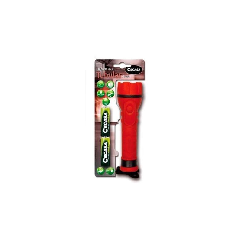 Cegasa Profesional Linterna De 3 Led - Cuerpo De Goma Antideslizante - Resistente A Golpes Y Humedad - Funciona Con 2