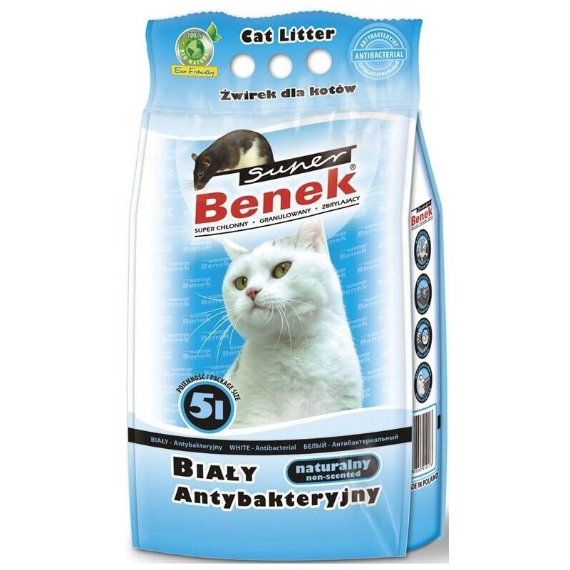 Certech Super Benek Blanco Antibacteriano - Arena Aglomerante Para Gatos 5 L