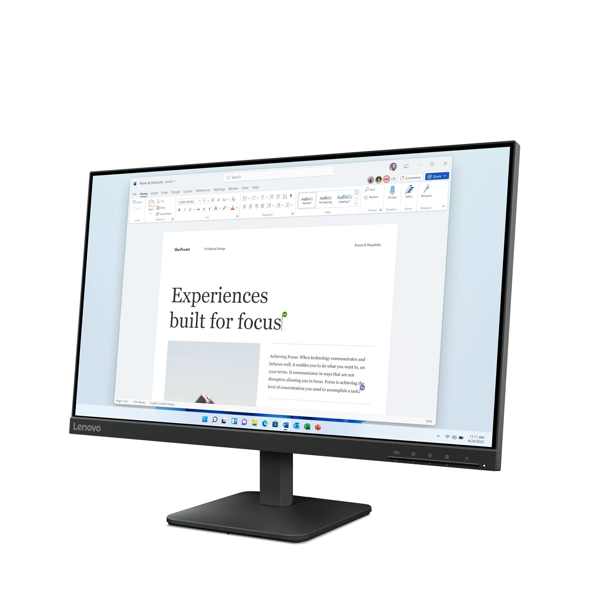 EAN 198156534620 - Lenovo L24-4e pantalla para PC 60,5 cm (23.8") 1920 x 1080 Pixeles Full HD LCD Negro imagen 3