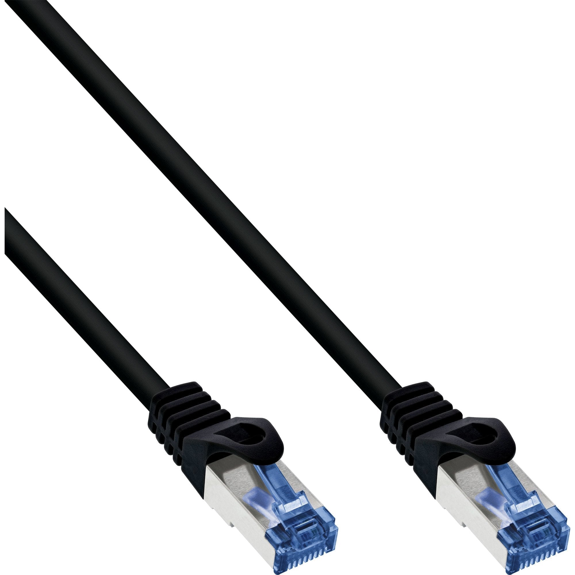 Cable De Red Inline, Cat.6a, S/Ftp, Pe Exterior, Negro, 0,5 M