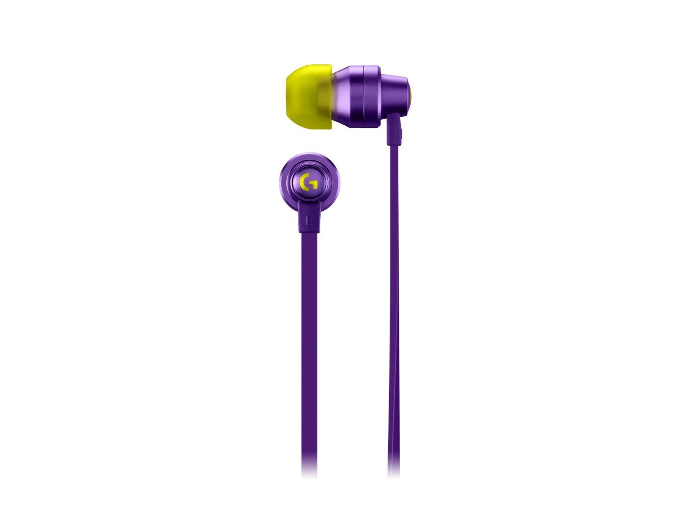 Logitech G333 Auriculares Gaming In-Ear Con Microfono - Adaptador Usb-C - Multiplataforma - Altavoces Dinamicos - Jack 3.5mm - Color Violeta/Amarillo