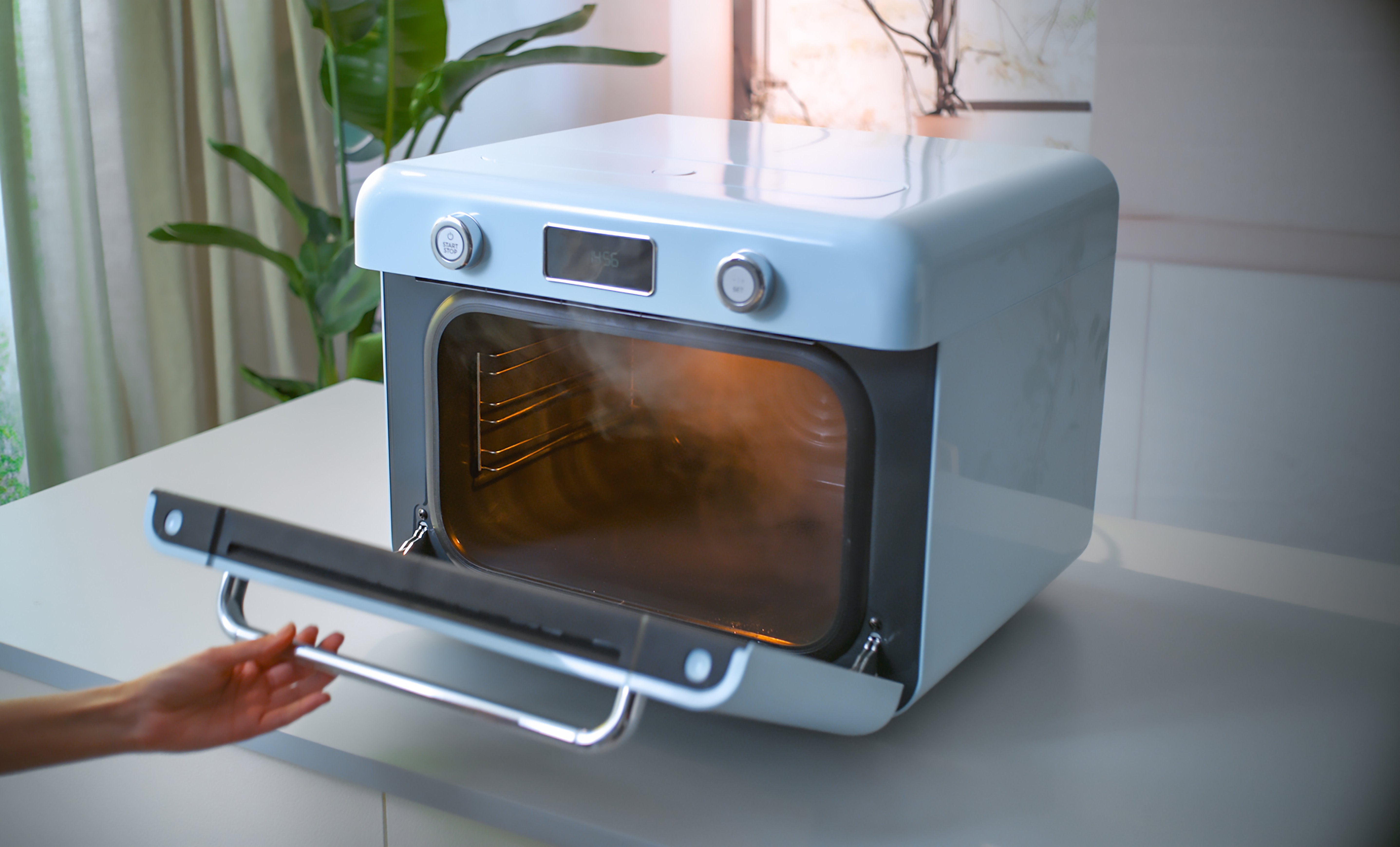 EAN 8017709333874 - Smeg COF01PBEU horno de vapor Pequeño Azul Botones, Giratorio imagen 29