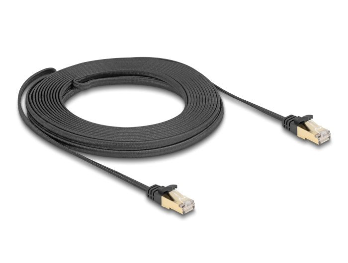 Delock Rj45 Cable De Red Plano Trenzado Cat.6a S/Ftp Macho 10m Negro
