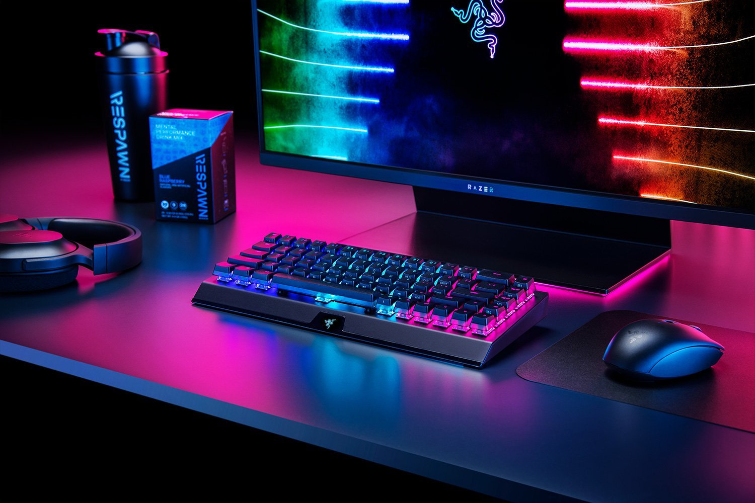 Teclado Inglés Razer Blackwidow V3 Mini Hyperspeed Usb + Rf Wireless + Bluetooth Qwerty Ee. Uu. Negro