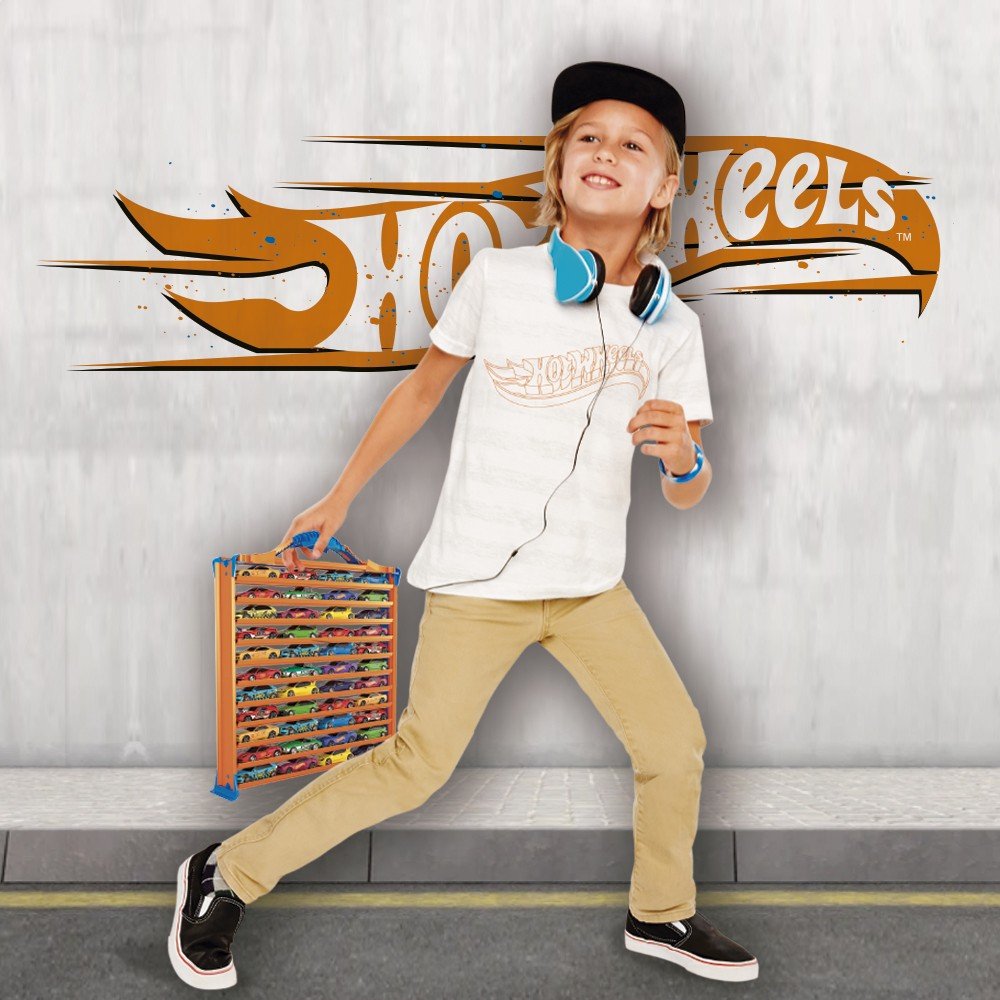 Maletin Portacoches Hot Wheels 3 En 1. Guarda 44 Coches, Con Rampas Y Loop (Autos No Inlcuidos)30x27x6 Cm