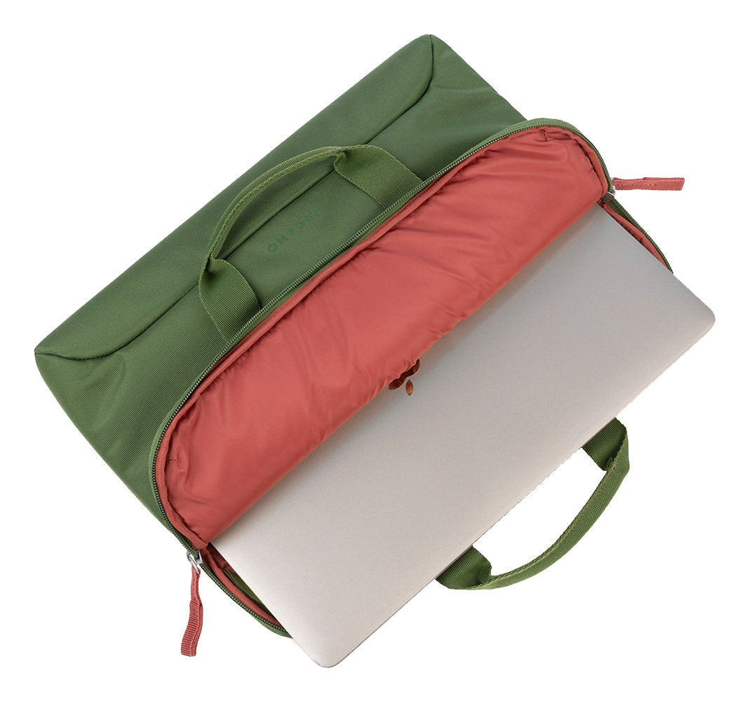 Tucano Smilza Maletin Portatil 15,6" - Tamaño Slim - Sistema Anti-Choques - Mango Doble - Verde