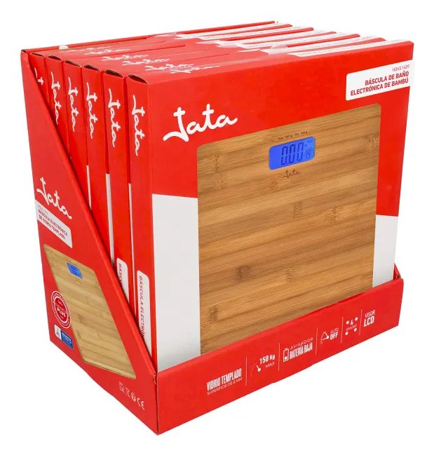 Jata Bathroom Scale Digital Lcd Auto On/Off 2xaaa Not Included Bambu Hbas1489