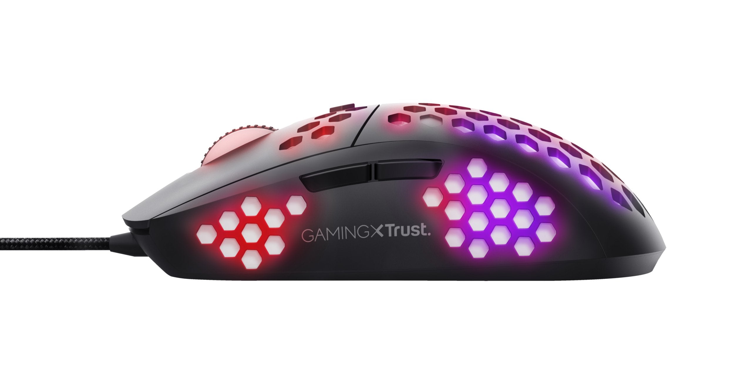 Ratón Trust Gaming Gxt 960 Graphin 200-10000 Dpi 2 Botones Para Pulgar Iluminación Rgb Carcasa Perforada Cable Trenzado Usb 1.8m