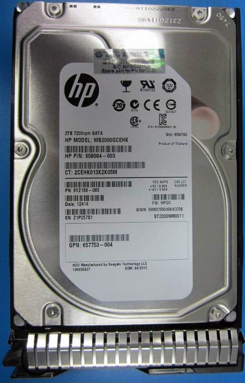 EAN 5712505013694 - HPE 2TB hot-plug SATA HDD disco duro interno 7200 RPM 3.5" imagen 1