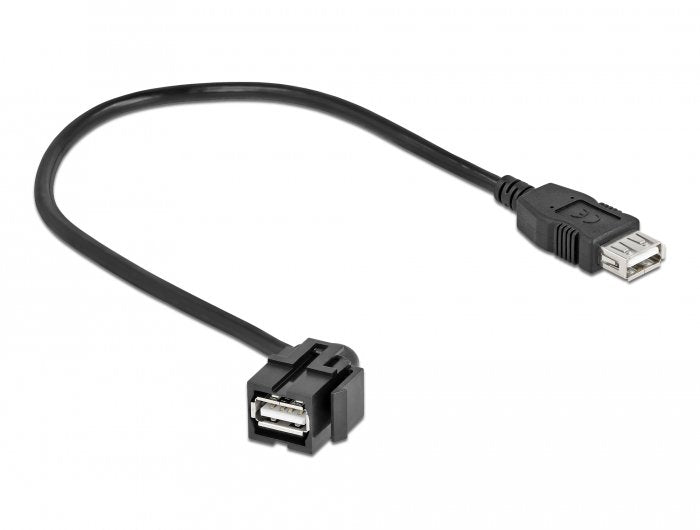 Delock Keystone Modul Usb 2.0 A Buchse 110° > Usb 2.0 A Buchse Mit Cable Schwarz