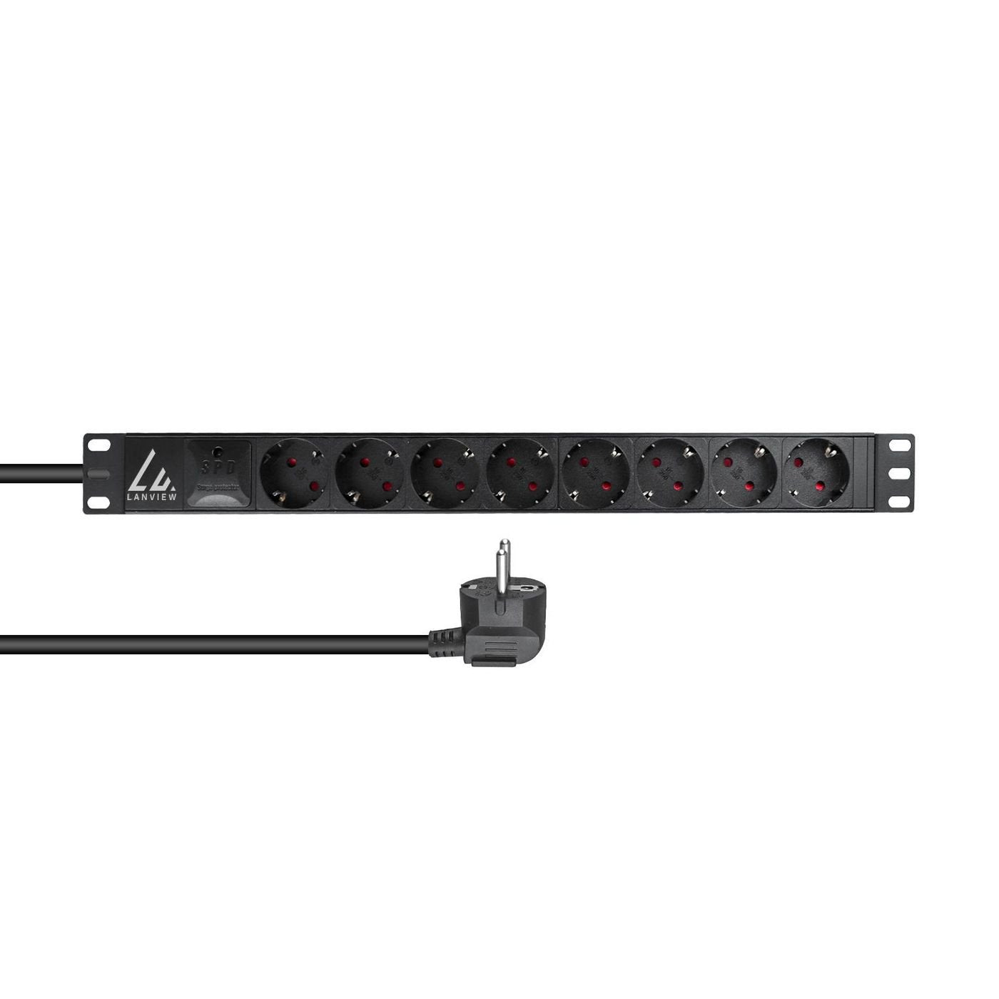 Lanview Lvr-3msch-Spd-Sch8 Unidad De Distribución De Energía [Pdu] 8 Salidas Ac 1u Negro