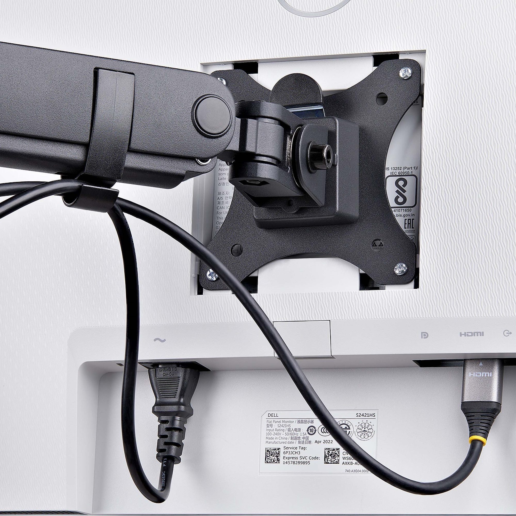 Startech.Com Triple Monitor Desk Mount For Up To Three 27in Screens, Vesa 75x75/100x100, Tool-Less Arm Adjustments, C-Cl