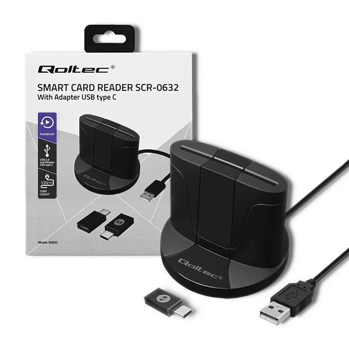 EAN 5901878506326 - Qoltec 50632 lector de tarjeta inteligente USB 2.0 Negro imagen 1