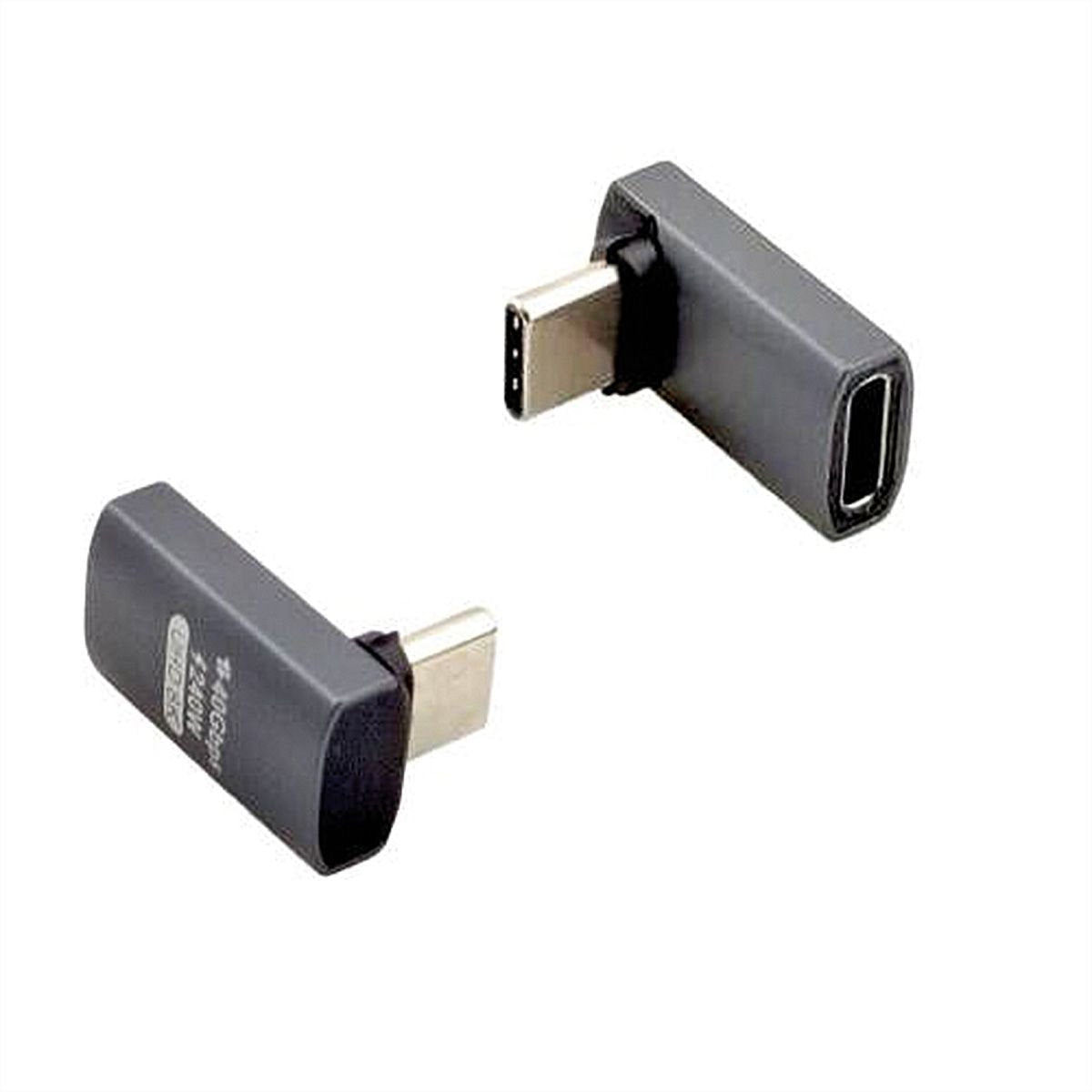 Roline Usb4 Gen 3x2 Adapter Typ C St Bu, Aluminium, 90, Breit, Silberfarben