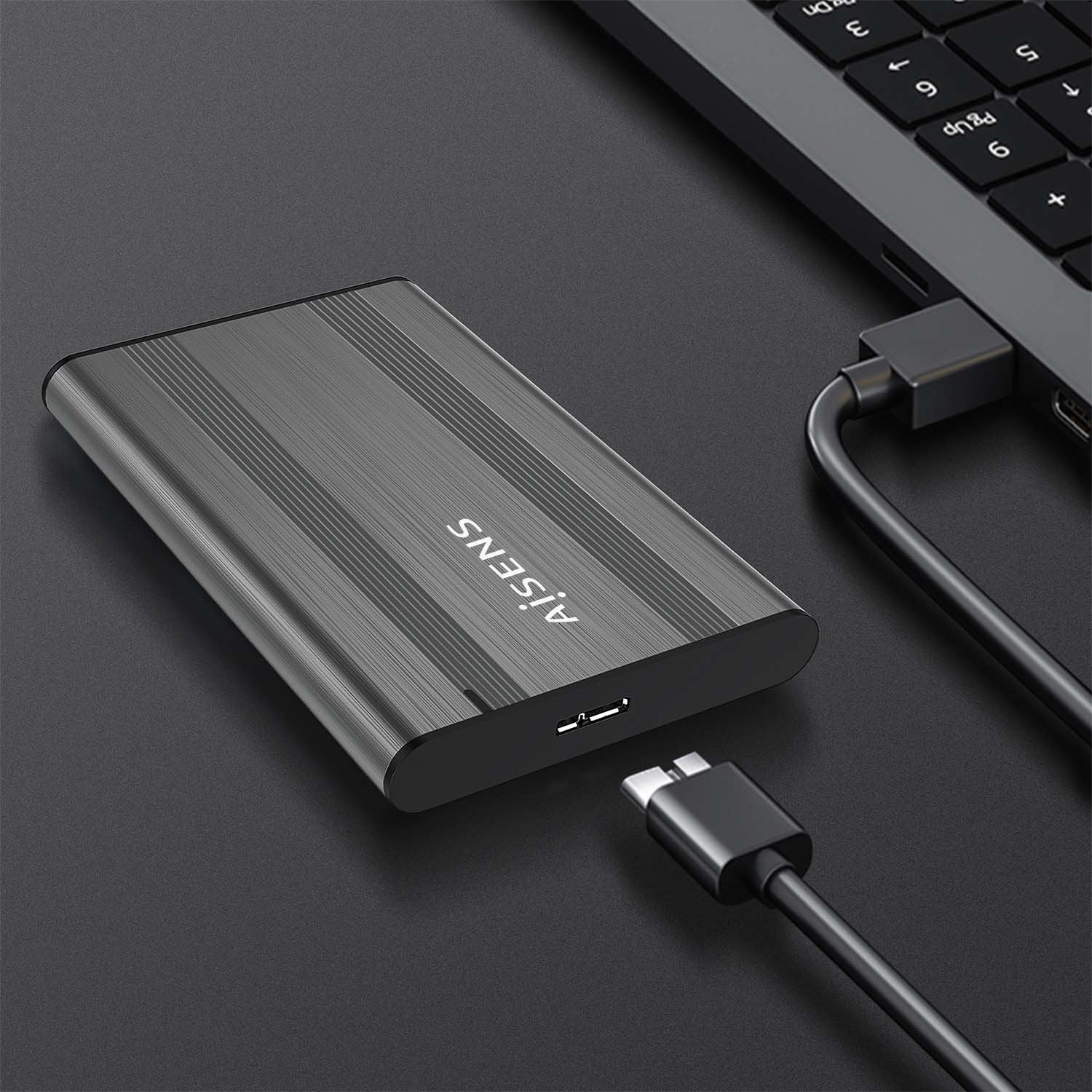 EAN 8436574709391 - AISENS ASE-2526GR caja para disco duro externo Caja de disco duro (HDD) 2.5" USB con suministro de corrie imagen 4
