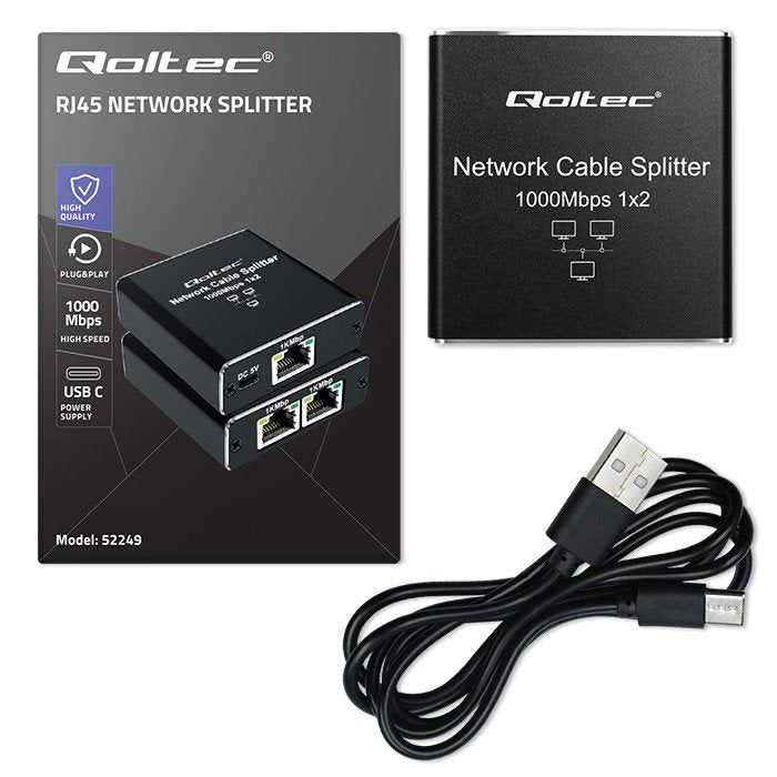 EAN 5901878522494 - Qoltec 52249 switch No administrado Negro imagen 5