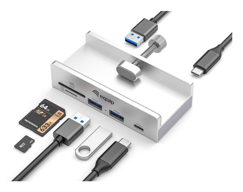 Equip 5-Port-Klemm Usb-A3.2-Hub->2xusb-A Sd Tf Usb-C 5gbps