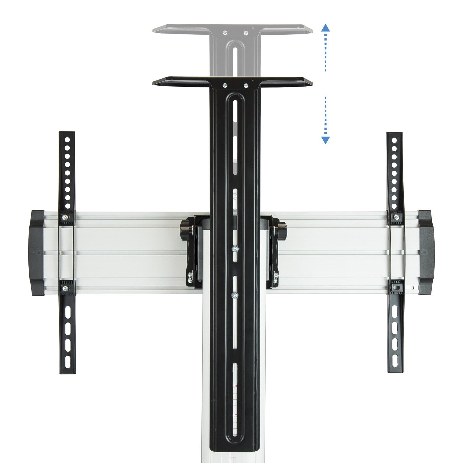 Tooq Soporte De Pantalla De Suelo Con Ruedas 37"-70" - Bloqueo De Ruedas - Dos Estantes - Gestion De Cables - Peso Max