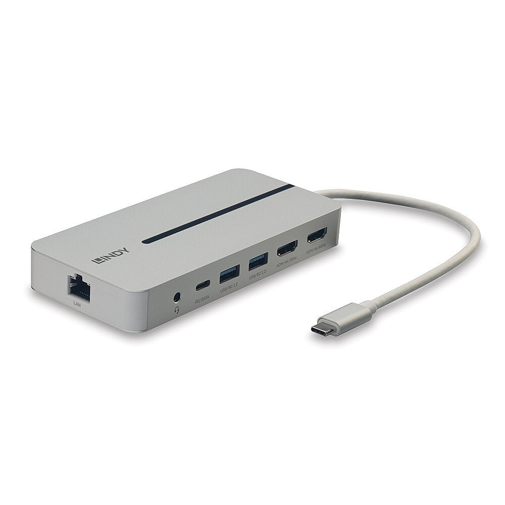 Lindy 43360 Docking Station Dst-Pro Usb 3.2 Gen 1 [3.1 Gen 1] Type-C Plata, Blanco