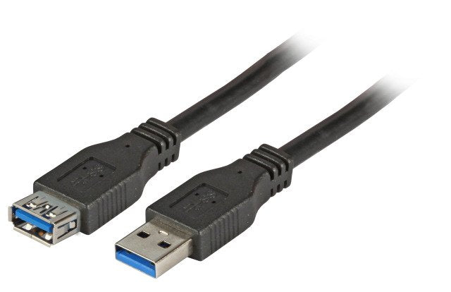 Efb Usb3.0 Verlängerungscable A-A M-H 5,0m Negro Premium