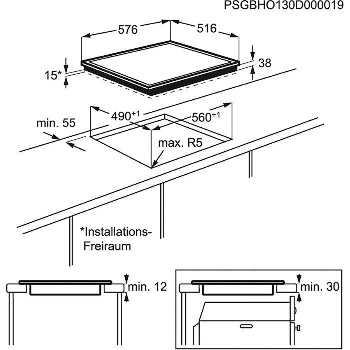EAN 7332543486533 - Electrolux EHF6342XOK hobs Negro Integrado Cerámico 4 zona(s) imagen 2