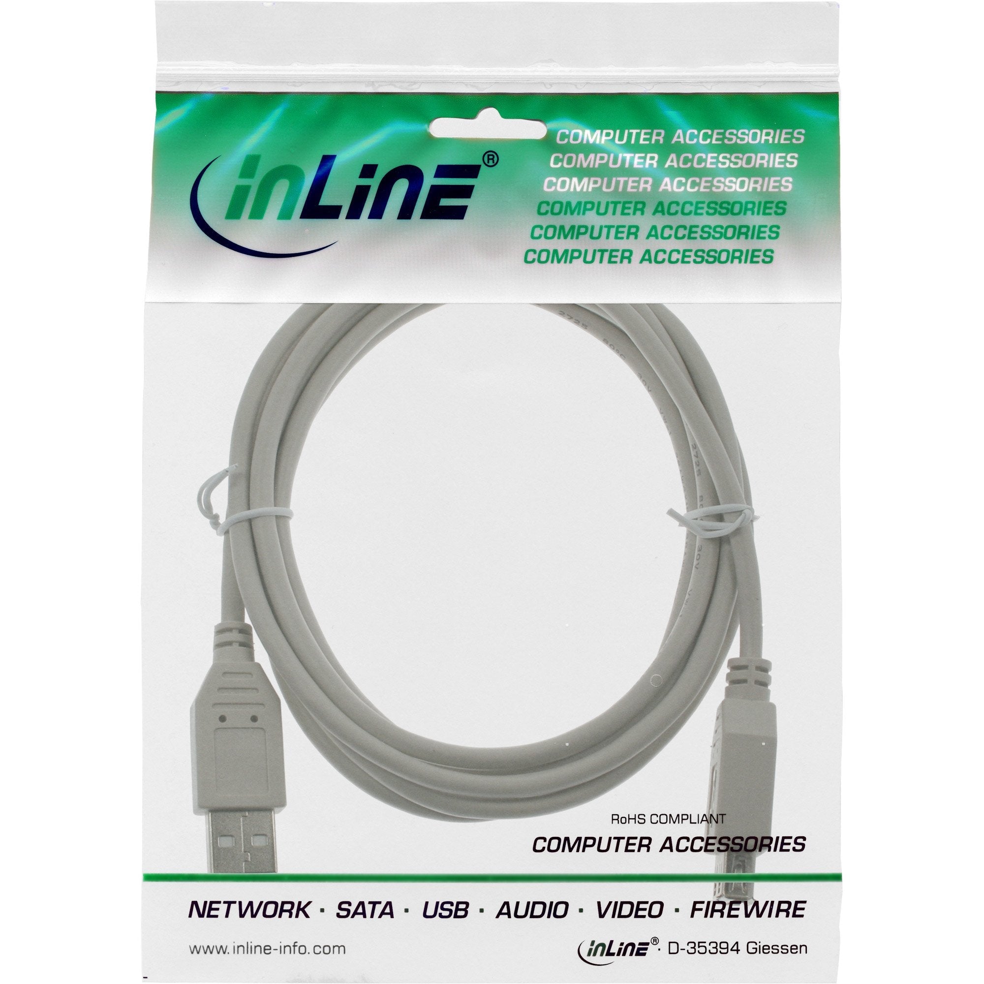 Cable De Extensión Inline Usb 2.0 A Macho A Hembra Gris 2m