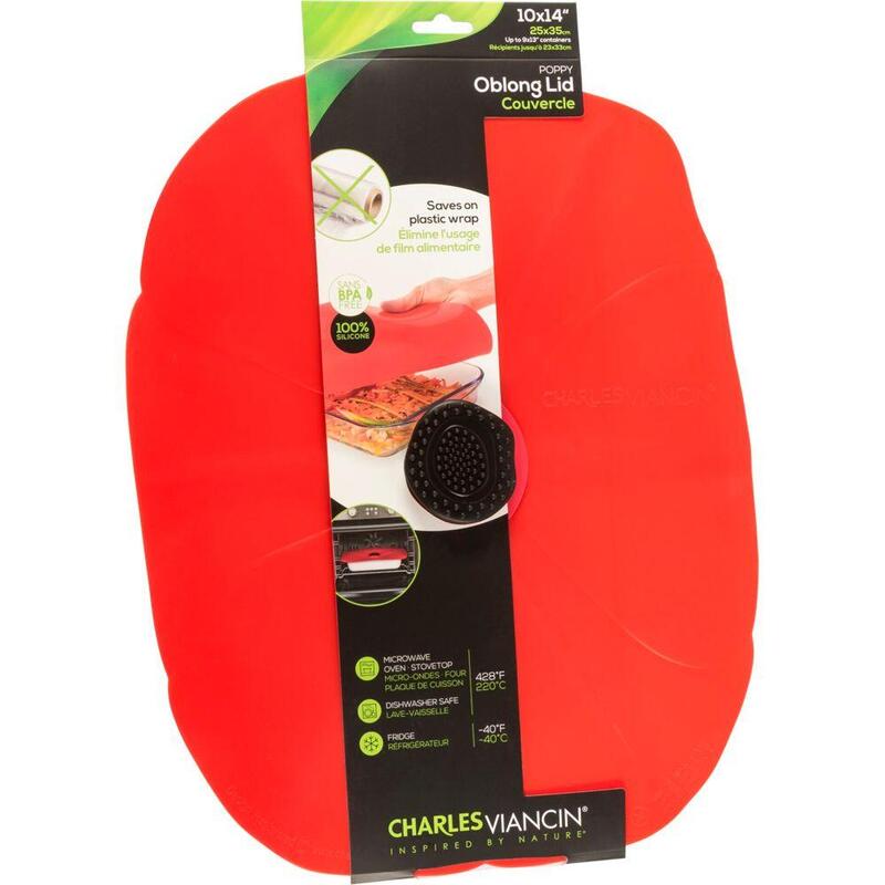 Charles Viancin Poppy 42x31,5 Cm Silikon-Deckel Oblong Rot