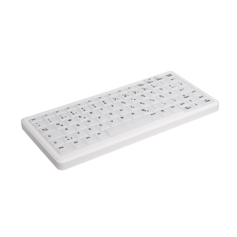 Cherry Ak-C4110 Teclado (Aleman) Higiénico Desinfectable En Diseño De Cuaderno Blanco